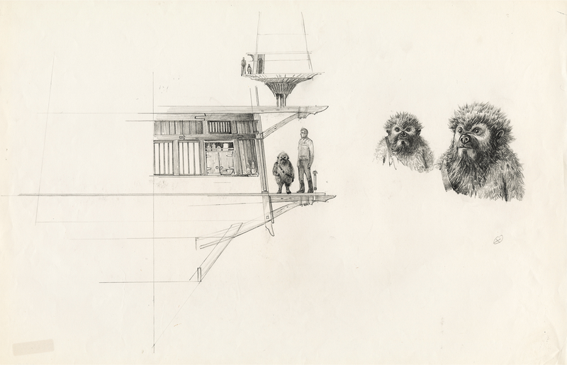 Concept sketches, Ewoks from Return of the Jedi. © Abrams Books, 2016 (C) 2016 Lucasfilm Ltd. And TM. All Rights Reserved. Used Under Authorization